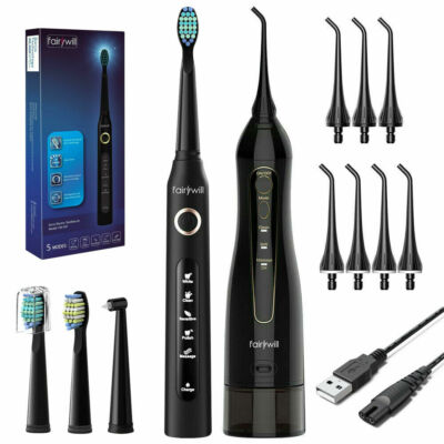 Fairywill Oral Water Flosser & 507 Sonic Electric Toothbrush Cleaner with 8 Tips