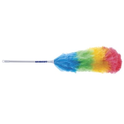 HUBERT  Polyester and Wool Duster with White Plastic Handle - 24''L