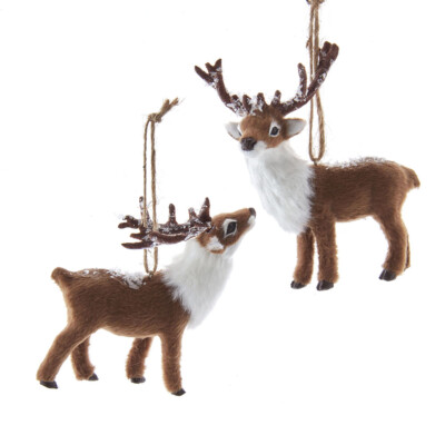 Furry Deer With Snow Ornaments 
