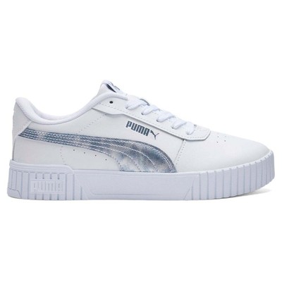 

Puma Carina 2.0 Cloudy Metallic Lace Up Женские белые кроссовки Повседневная обувь 3903, Белый, Puma Carina 2.0 Cloudy Metallic Lace Up