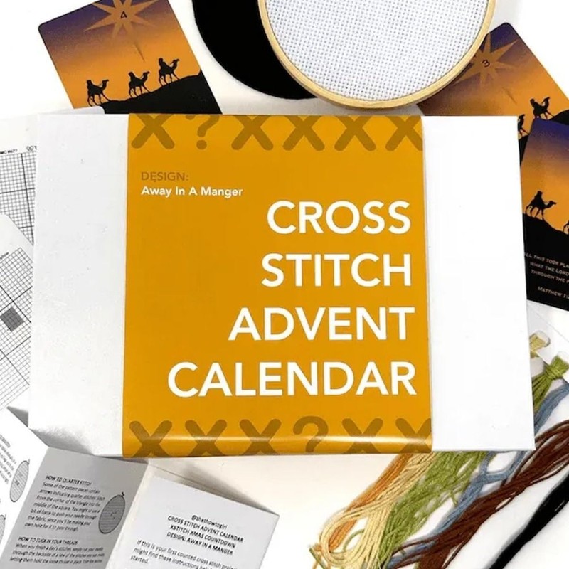 Christmas Cross Stitch Advent Calendar  Christmas Embroidery Kit Home Decoration