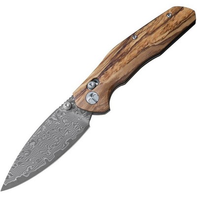 Bestech Knives Ronan 3.25'' Damascus Blade Olivewood Handle Folding Knife BMK02M