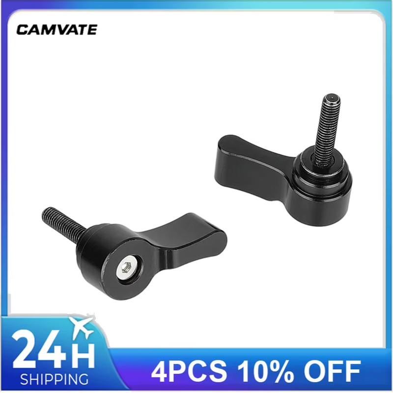 2 Pieces Standard M4 Male Threading (18mm Long) Rotating Knob Adjustable Thumb L