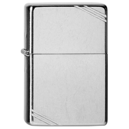 Zippo 267 Vintage with Slashes Street Chrome Pocket Lighter Zippo 267 Vintage with Slashes Street Chrome Pocket Lighter