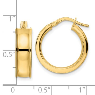 Pre-owned Superdealsforeverything Real 14kt Yellow Gold Polished Hoop Earrings