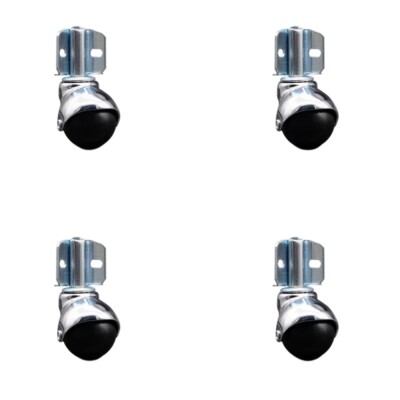 2 Inch Bright Chrome Polyolefin Ball Caster &ndash; Corner Mount