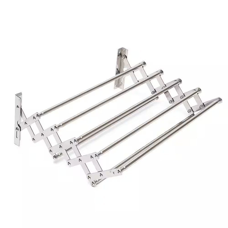 Stainless Steel Folding Towel Rack Wall Mount Telescopic Clothes Drying Rack
