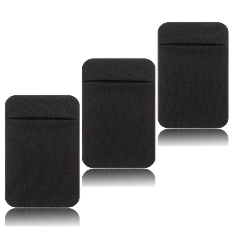 3pack Cell Phone Card Holder Double Secure With Pocket For Id