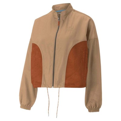 

Puma Infuse Woven Full Zip Jacket Женская бежевая повседневная спортивная верхняя одежда 5383558, Бежевый, Puma Infuse Woven Full Zip Jacket