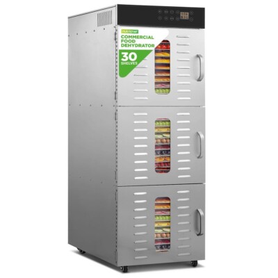 NutriChef 30 Shelf Commercial Food Dehydrator Machine w/ Digital Timer