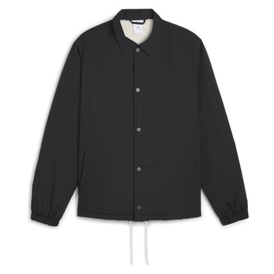 Pre-owned Puma X Noah Coach Graphic Embroidered Button Down Jacket Mens Black Casual Athle