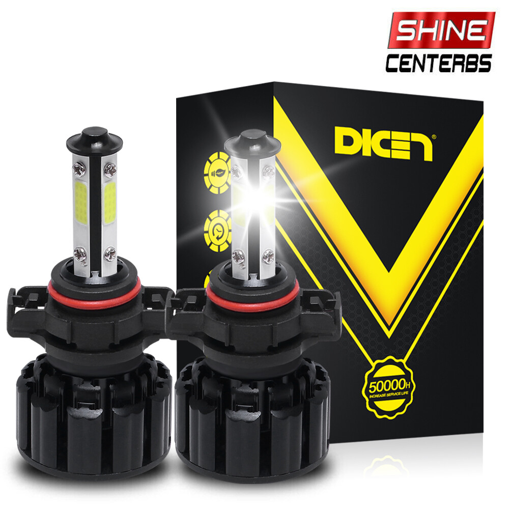 4-Side 2504 9009 H16 5202 LED Fog Light Bulb Kit Super Bright 6000K 32000LM 120W