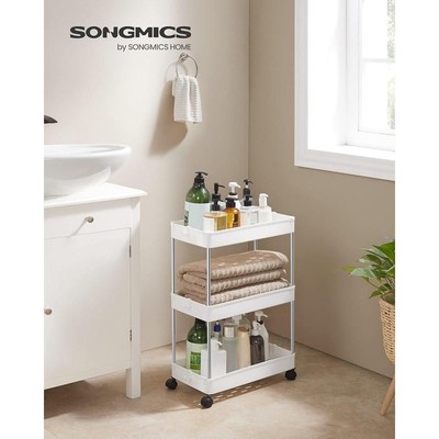 SONGMICS 3-Tier Rolling Cart Storage Cart with Wheels Space-Saving Rolling