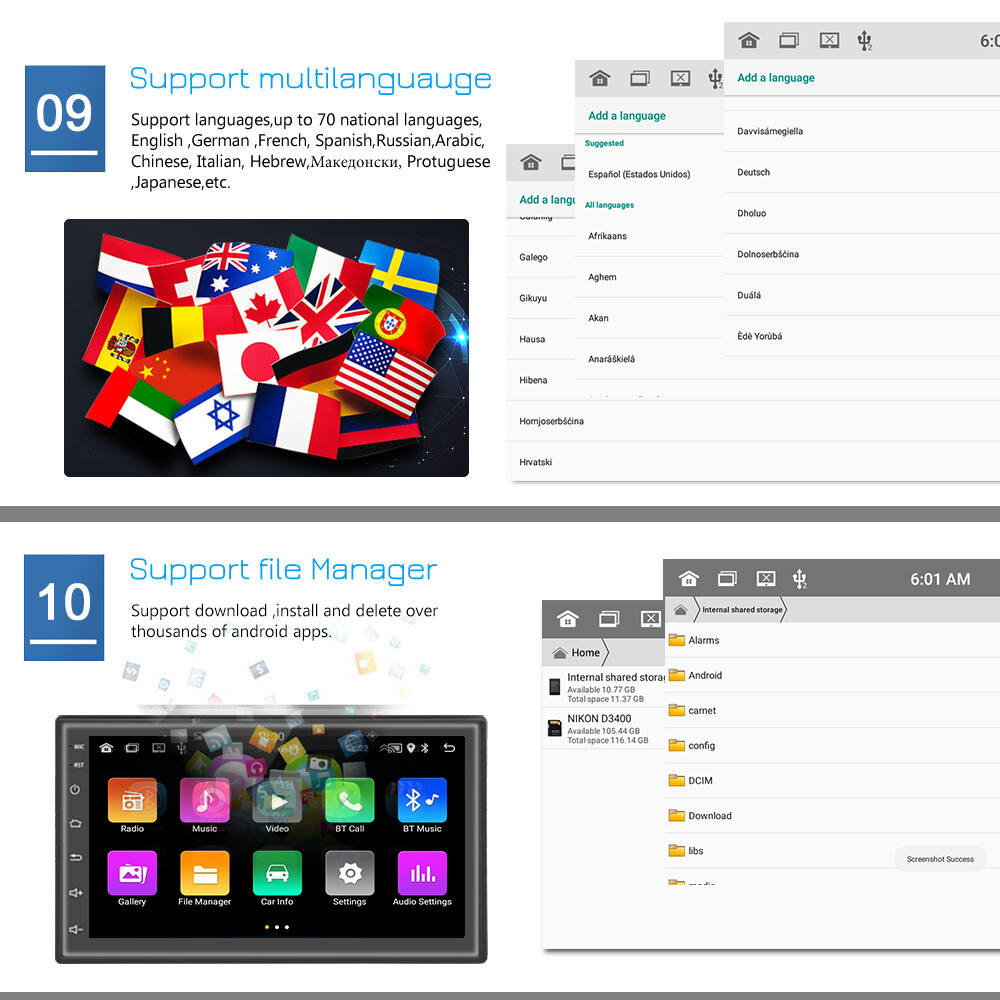 7" Double 2 Din Car Stereo Radio Android 12 GPS NAV Bluetooth Wifi FM USB RDS
