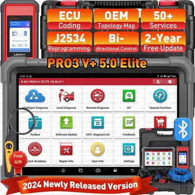 LAUNCH X431 PRO3 V+Elite PRO5 OBD2 Car Scanner Diagnostic Tool J2534 Programming
