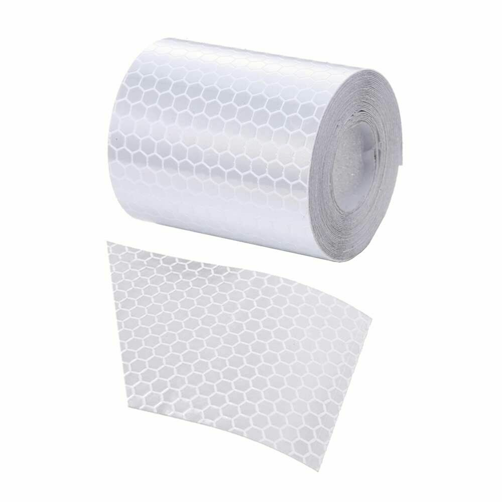 Nastro Adesivo Riflettente Catarifrangente Camion Auto Moto Bianco 5Mt awe