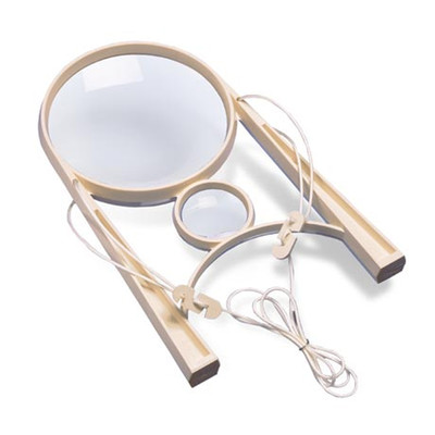 Donegan Ezy-Mag Hands-Free Magnifier with Large 4'' Lens & a Small Hi-Power Lens