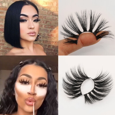 Natural Eye Lashes Extension 5D 100% Mink Hair False Eyelashes Thick Long Wispy