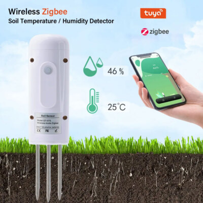 Tuya Wireless Smart Zigbee 3.0 Soil Temperature Humidity Detector Sensor Garden