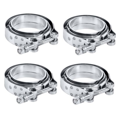 4X 2'' Inch Mild Steel V Band Clamp Kit Male/Female v band Turbo Exhaust Vband