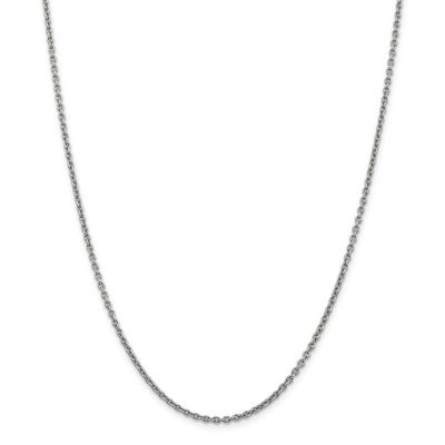 Pre-owned Superdealsforeverything Real 14kt White Gold 20 Inch 2.2mm Forzantine Cable With Lobster Clasp Chain