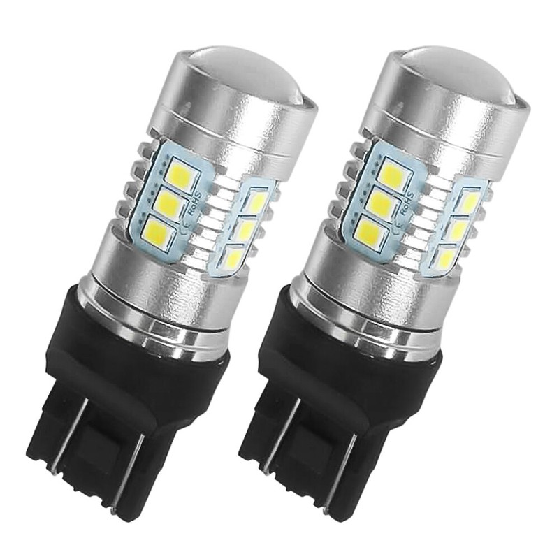 For Fiat 500 Daytime Running T20 7443 580 W21/5W Led Light Lamp Bulbs DRL White eBay