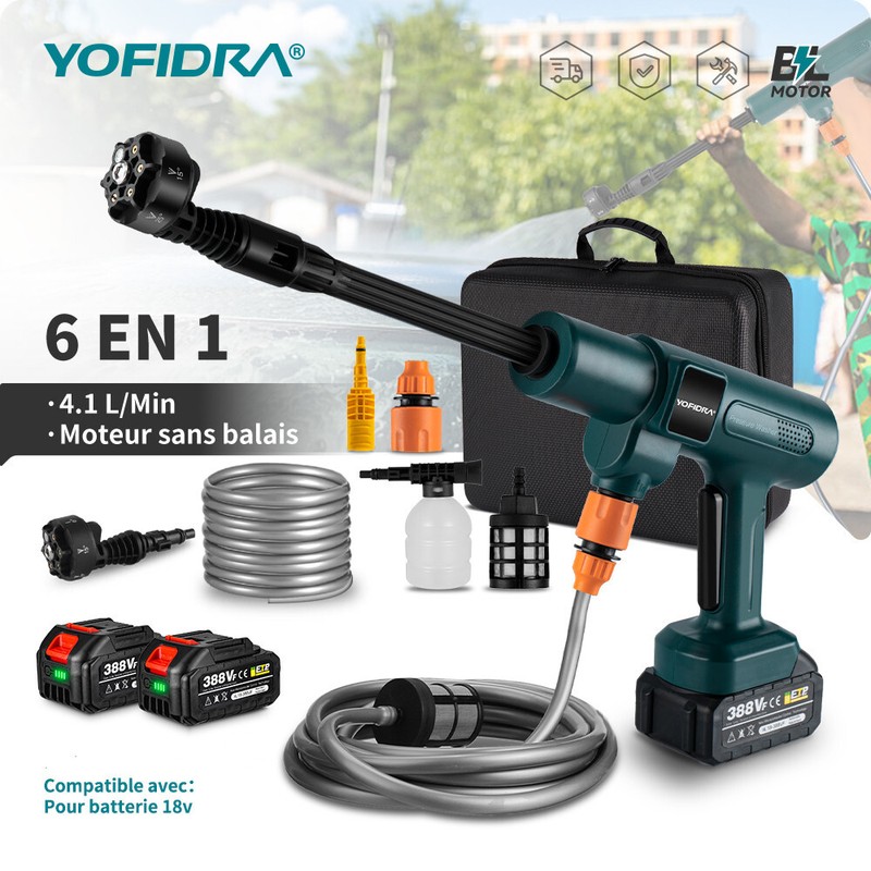 Nettoyeur Haute Pression 200bars Pour Batterie Makita Li-Ion Voiture VÃ©Lo Moto