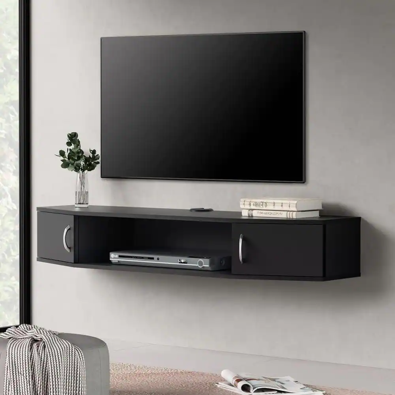 Media Console Shelf Wire Management Home