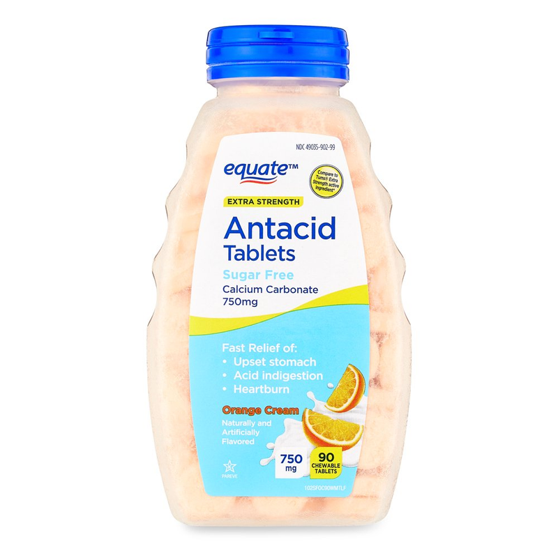 Sugar-free Antacid, Orange Cream Chewable Tablets, 750 Mg