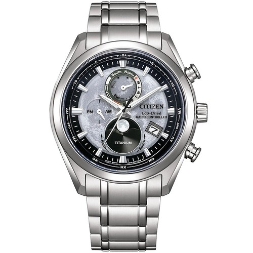 Pre-owned Citizen Tsuki-yomi By1010-81h Titanium Duratect Perpetual Global Radiocontrolled