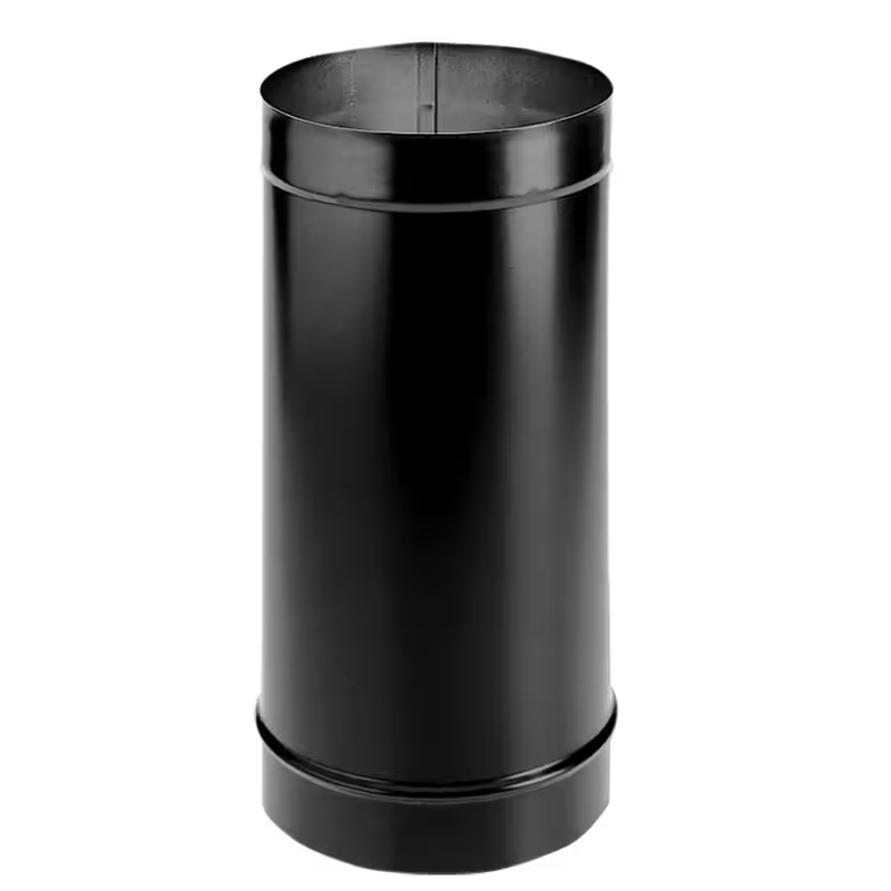 DuraVent DuraBlack Stove Pipe 6in x 12in Single Wall 24 Gauge Steel Black Vent
