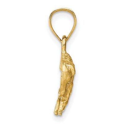 Pre-owned Superdealsforeverything Real 14kt Yellow Gold Diamond-cut Buffalo Pendant