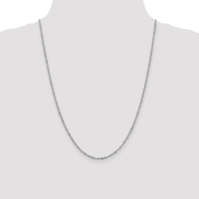 Pre-owned Superdealsforeverything Real 14kt White Gold 1.9mm Singapore Chain; 24 Inch; Lobster Clasp