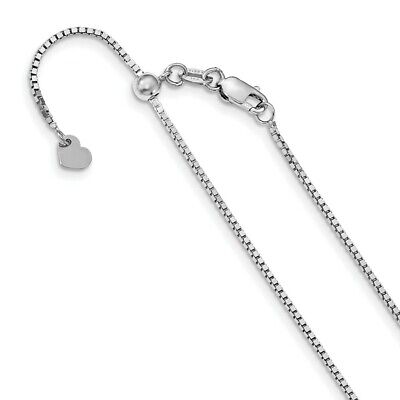 Pre-owned Skyjewelers Real 14kt White Gold Adjustable 1mm Box Chain; 22 Inch; Lobster Clasp