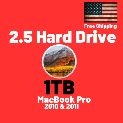 1TB Hard Drive High Sierra MacOS 2.5'' MacBook Pro 2010 2011 A1278 A1286 A1297