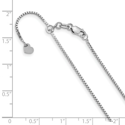 Pre-owned Skyjewelers Real 14kt White Gold Adjustable 1mm Box Chain; 22 Inch; Lobster Clasp