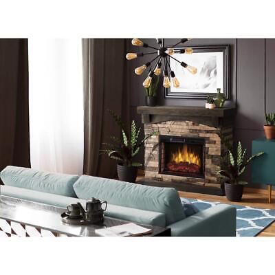 Faux Stone Mantel Fireplace Tan Brown