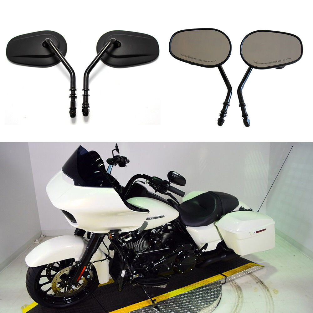 BLACK TAPERED MOTORCYCLE SIDE MIRRORS FOR HARLEY TOURING ROAD GLIDE 1998-2017