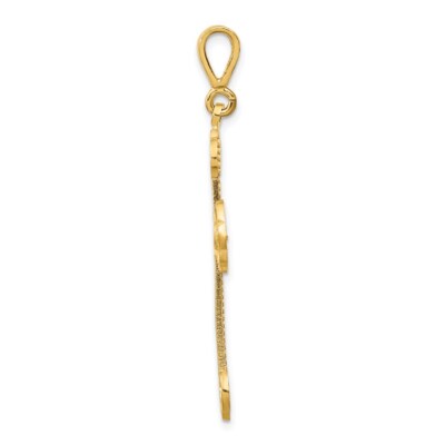 Pre-owned Superdealsforeverything Real 14kt Yellow Gold Budded Cross Pendant