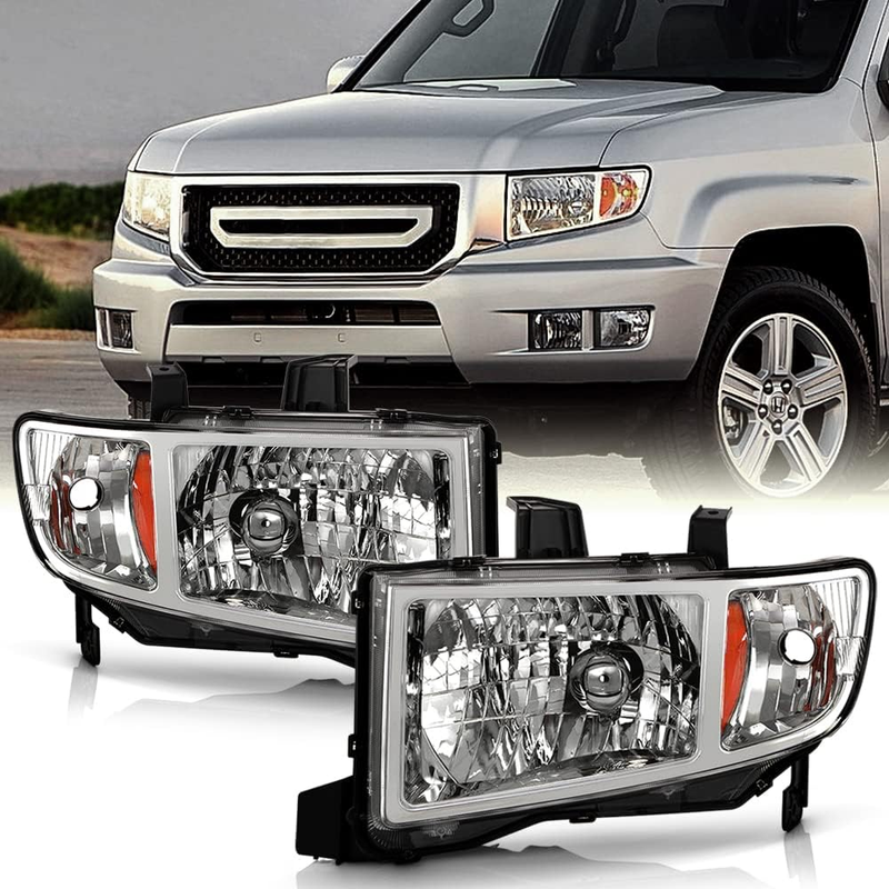 Headlights Headlamps Driver Passenger Side for 2006-2014 Honda Ridgeline Pickup