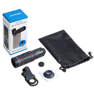APEXEL Phone Camera Lens Kit For iPhone Smartphone 18 X Telephoto Zoom Lens
