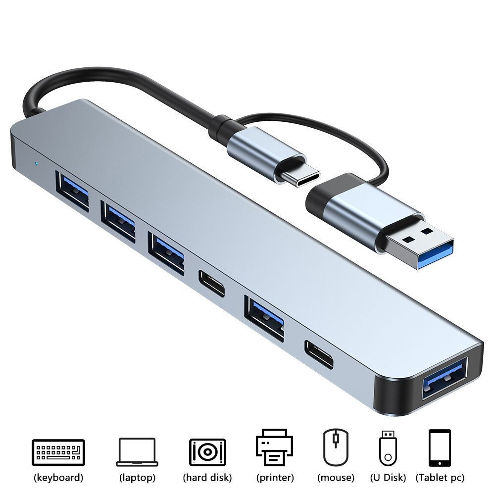 7 in 1 USB Hub Concentrator 3.0 USB Type C Multi Adapter Mul