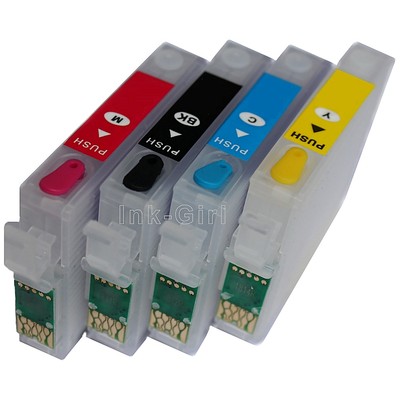 4x Non OEM Refillable Empty Printer Ink Cartridges Epson T0611 T0612 T0613 T0614