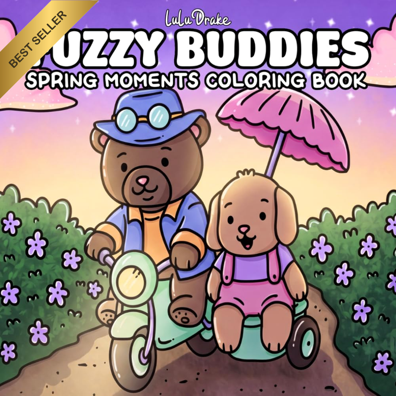 Fuzzy Buddies Spring Moments: a Bold & Easy Spring Coloring Book for Adults and