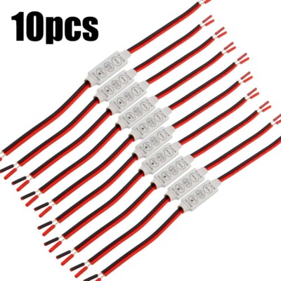 Low-profile Inline Controller Dimmer Switch for Single Color LED Strip Light 10x