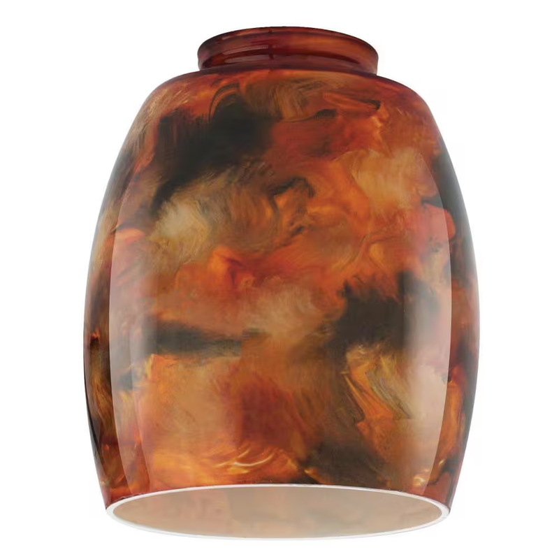 Westinghouse Glass Light Shade Fire Pit Handblown Swirl 5-3/8 in 2-1/4 Fitter
