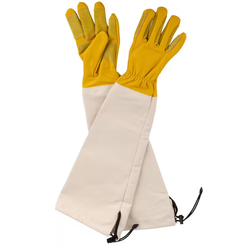 Pure Garden Gardening Gloves Small Long Leather Thorn Proof Rose Pruning Yard