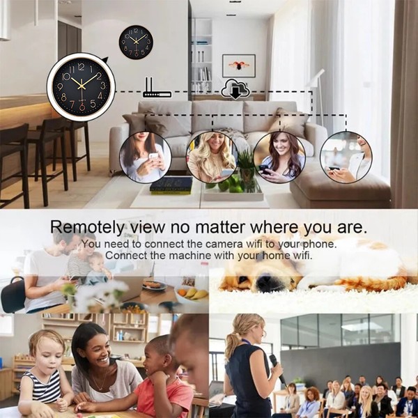 WiFi Wall Clock Camera for Home Office Security HD 1080P Mini Security IP Camera - Image 9