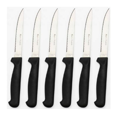 6 Stück Steakmesser Pizzamesser Messer Sägeschliff Brötchenmesser Schneidemesser