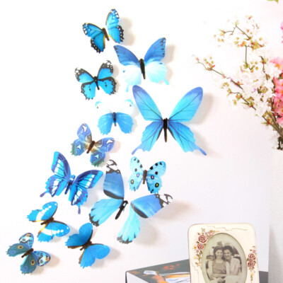 12PCS 3D Butterfly Modern Wall Stickers Art Decal Colorful Home Room Decoration